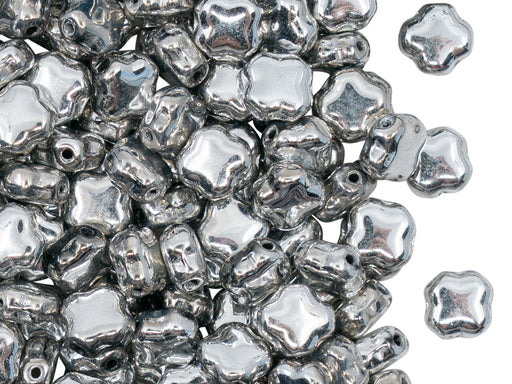 Sternenperlen vierzackig 7x7x4 mm Kristall  Labrador voll Tschechisches Glas Farbe_Silver