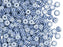 Rocailles 5/0 Kreideweiß mit blauen Streifen Tschechisches Glas Farbe_White Farbe_ Blue