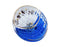 1 pc Tschechische Glasknöpfe handbemalt, Größe 10 (22.5mm | 7/8"), Transparent mit weißem Hintergrund und blauem Halbmond, goldene Verzierung, Tschechisches Glas (Czech Glass Buttons)