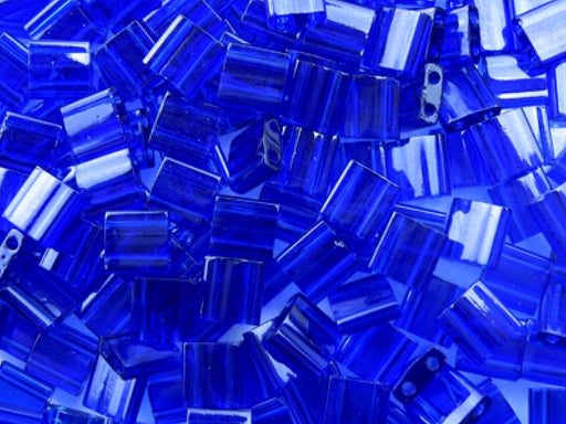 Tila™ Glasperlen  5x5 mm 2-Loch  Transparent Kobalt Japanische Glasperlen Miyuki Farbe_Blue