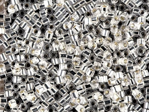 Delica Beads Cut 10/0 Kristall mit Silbereinzug Japanische Glasperlen Miyuki Farbe_Clear Farbe_ Silver