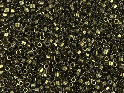 Delica Beads Cut 11/0 Metallic Oliv Japanische Glasperlen Miyuki Farbe_Green