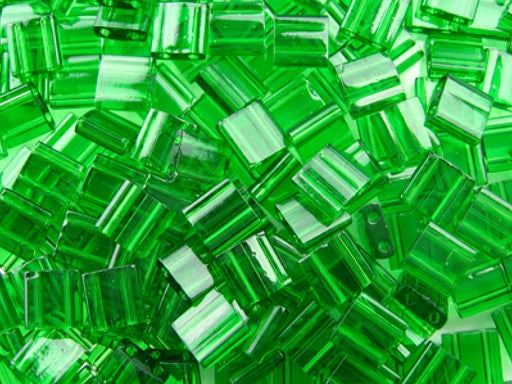 Tila™ Glasperlen  5x5 mm 2-Loch  Transparent Grün Japanische Glasperlen Miyuki Farbe_Green