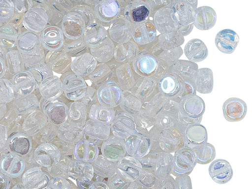 Runde Glasperlen flach 5x3 mm Kristall AB Tschechisches Glas Farbe_Multicolored