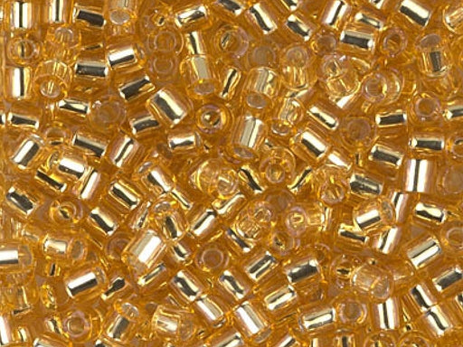 Delica Rocailles 8/0 Gold mit versilbertem Loch  Japanische Glasperlen Miyuki Farbe_Yellow