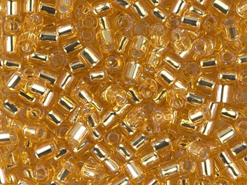 Delica Rocailles 8/0 Gold mit versilbertem Loch  Japanische Glasperlen Miyuki Farbe_Yellow