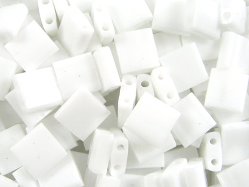 Tila™ Glasperlen  5x5 mm 2-Loch  Weiß Opak Japanische Glasperlen Miyuki Farbe_White