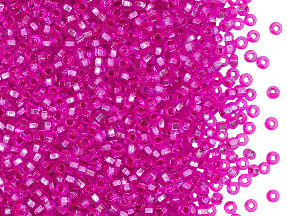 Rocailles 10/0 Rosa Transparent versilbertes Loch Tschechisches Glas Color_Pink