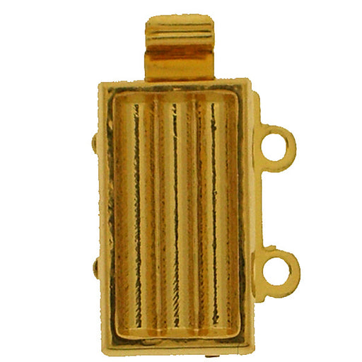 Verschluss 13x7 mm 2-Loch  vergoldet mit 23 Karat Gold Metall Color_Gold