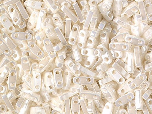 Quarter Tila™ Glasperlen 5x1.2x1.9 mm 2-Loch Perlentimitat antikes Elfenbein Ceylon Japanische Glasperlen Miyuki Farbe_Beige
