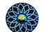 Tschechische Glasknöpfe handbemalt Größe 16 (36.0 mm | 1 3/8 ") Black AB Blumenmotiv Tschechisches Glas Farbe_Blue