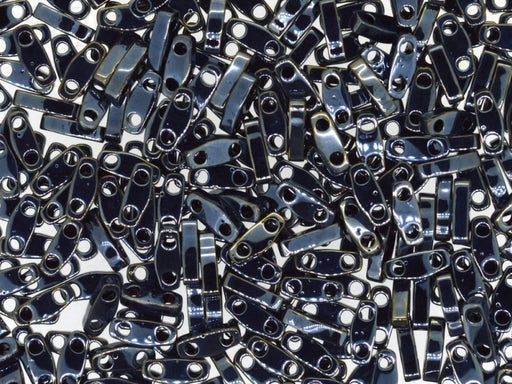 Quarter Tila™ Glasperlen 5x1.2x1.9 mm 2-Loch Hell Gunmetal Japanische Glasperlen Miyuki Farbe_Grey