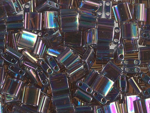 Tila™ Glasperlen  5x5 mm 2-Loch  Transparent Root Beer AB Japanische Glasperlen Miyuki Farbe_Brown Farbe_ Purple