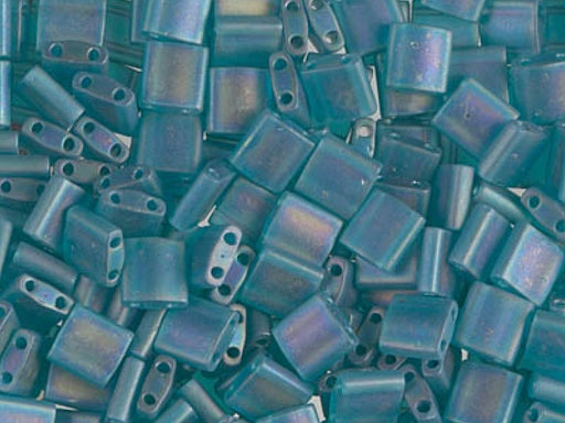 Tila™ Glasperlen  5x5 mm 2-Loch  Transparent Entenbraun mattiert AB Japanische Glasperlen Miyuki Farbe_Blue Farbe_ Multicolored