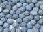 Rosetta Cabochons 6 mm 2-Loch  Kreideweiß Baby-Blue Luster Tschechisches Glas  Color_Blue