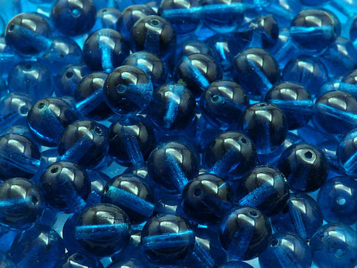 Runde Perlen 8 mm Opak Mix Neon Tschechisches Glas  Blue