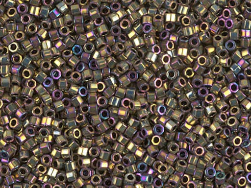 Delica Beads Cut 11/0 Metallic Gold Oliv irisierend Japanische Glasperlen Miyuki Farbe_Gold Farbe_ Purple Farbe_ Multicolored
