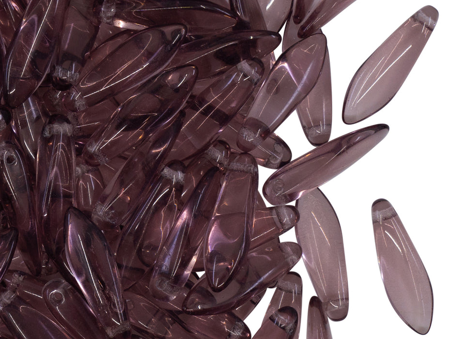Dolchperlen 5 x 16 mm Kristall Lila-Braun Tschechisches Glas Color_Purple