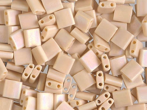 Tila™ Glasperlen  5x5 mm 2-Loch  Opak Birne mattiert AB Japanische Glasperlen Miyuki Farbe_Beige Farbe_ Multicolored