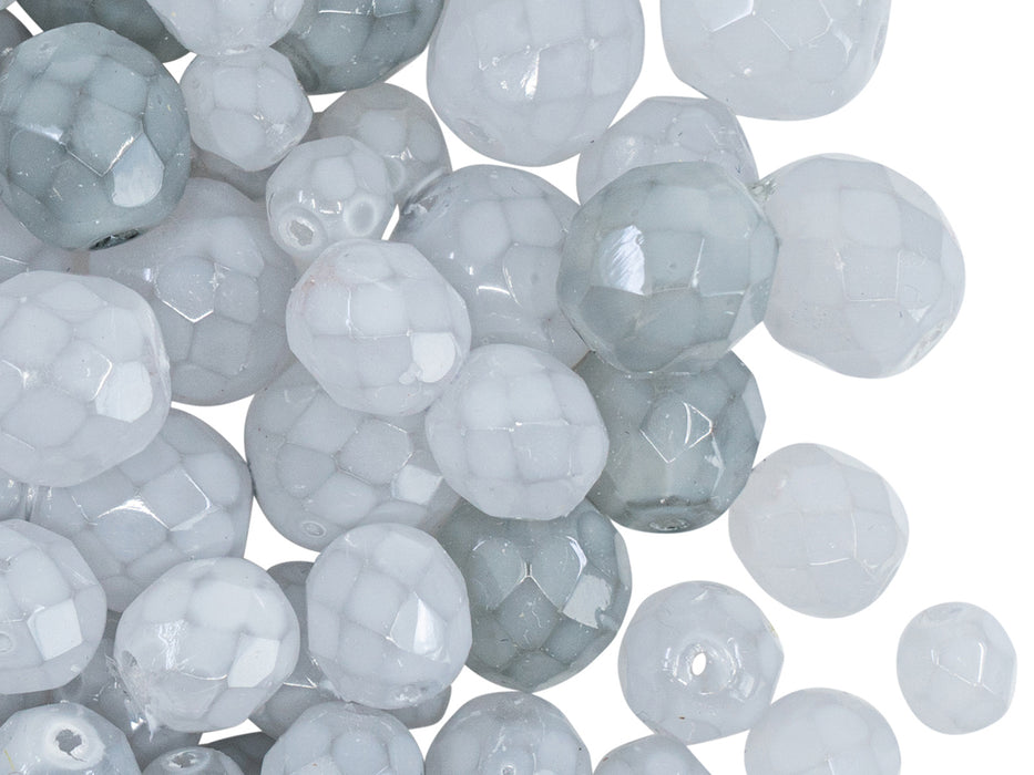Mix von FP Perlen Kristall Opal Grau Tschechisches Glas Farbe_Grey