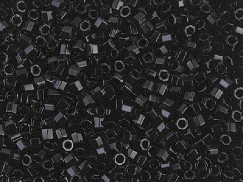 Delica Beads Cut 10/0 Schwarz Japanische Glasperlen Miyuki Farbe_Black