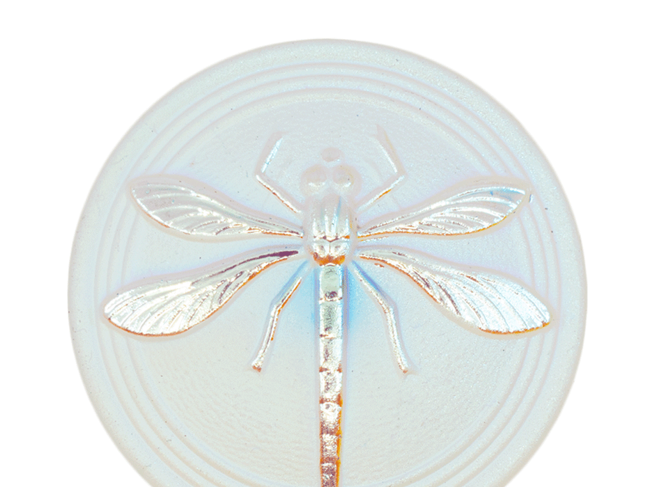 Tschechischer Glascabochons 315 mm Kristall matt AB Tschechisches Glas  White Multicolored