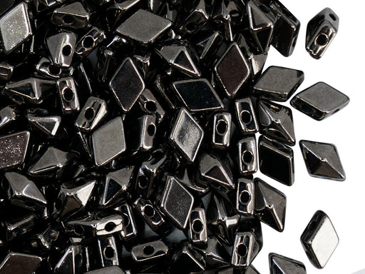 Diamonduo™ Glasperlen 5x8 mm 2-Loch  Gunmetal beschichtet Metall Farbe_Grey
