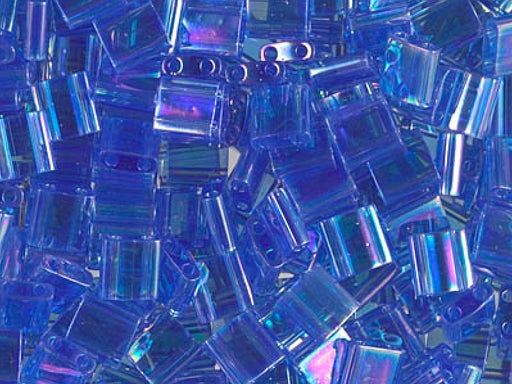 Tila™ Glasperlen  5x5 mm 2-Loch  Transparent Hellchartreuse AB Japanische Glasperlen Miyuki Farbe_Blue Farbe_ Multicolored