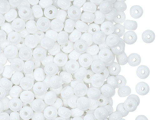 Gepresste Rocailles 4 mm Opak Weiß Tschechisches Glas Farbe_White
