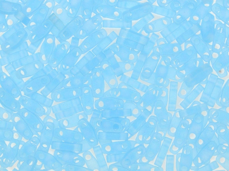 Quarter Tila™ Glasperlen 5x1.2x1.9 mm 2-Loch Hellblau mattiert AB Japanische Glasperlen Miyuki Farbe_Blue