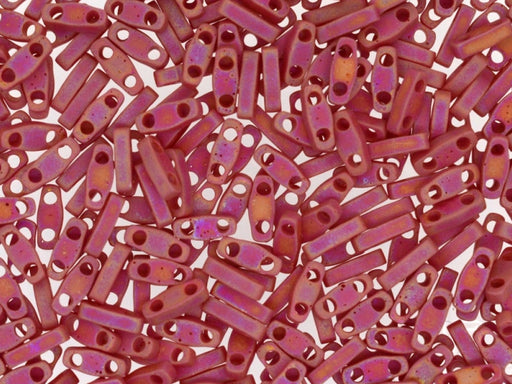 Quarter Tila™ Glasperlen 5x1.2x1.9 mm 2-Loch Opak Dunkelrot mattiert AB Japanische Glasperlen Miyuki Farbe_Red Farbe_ Multicolored