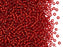 Rocailles 10/0 Rot Transparent  mit versilbertem Loch Tschechisches Glas  Color_Red