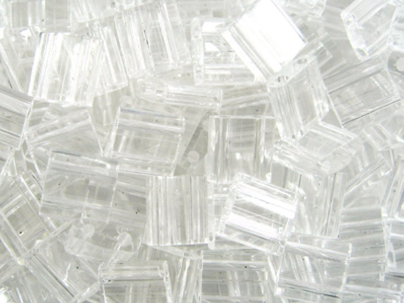 Tila™ Glasperlen  5x5 mm 2-Loch  Kristall  Japanische Glasperlen Miyuki Farbe_Clear