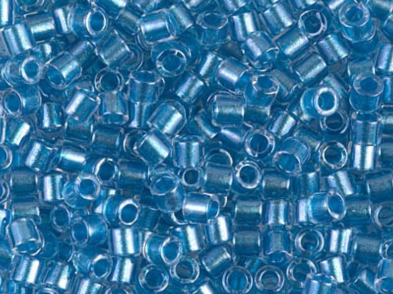 Delica Rocailles 8/0 Kristall mit funkelnd aqua gefärbtem Loch Japanische Glasperlen Miyuki Farbe_Blue
