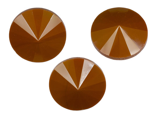 Matubo Rivoli 18 mm Schokolade  Tschechisches Glas Farbe_Brown