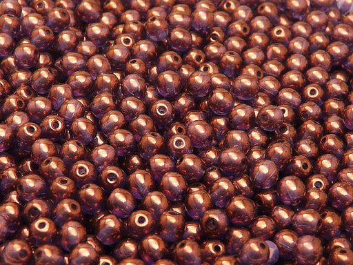 Runde Perlen 4 mm Kristall Vega Luster Tschechisches Glas  Purple
