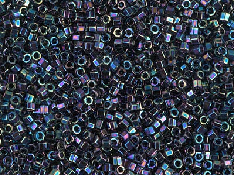 Delica Beads Cut 11/0 Medium Blau irisierend Japanische Glasperlen Miyuki Farbe_Blue Farbe_ Purple Farbe_ Multicolored