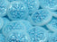 Tschechische Glascabochons 21 mm Alabaster matt Metallic Türkis Tschechisches Glas  Farbe_Blue