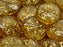 Tschechische Glascabochons 21 mm Hell Topas Transparent mit goldenen Verzierung Tschechisches Glas  Farbe_Brown Farbe_ Gold