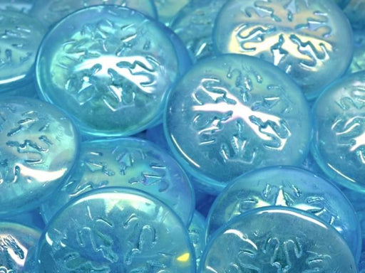Tschechische Glascabochons 21 mm Aquamarin AB Tschechisches Glas  Farbe_Blue