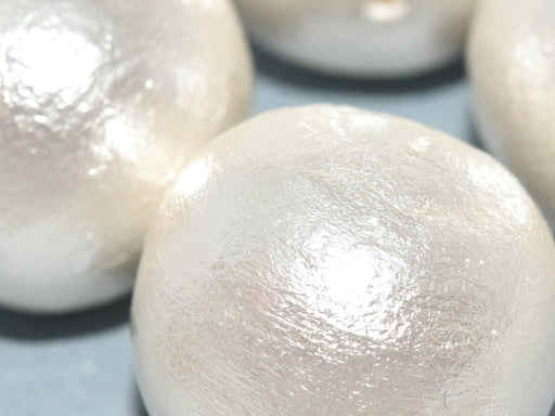 Cotton Pearls 25 mm Weiß Japanische Glasperlen Miyuki White