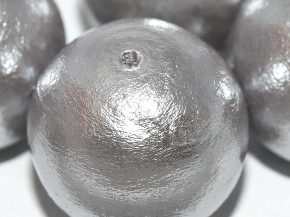 Cotton Pearls 25 mm Grau Japanische Glasperlen Miyuki Grey