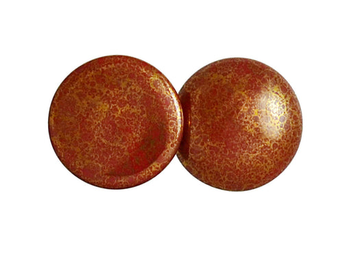 1 St. Tschechische Glascabochon Par Puca® 25mm (glatte umkehren Seite), Undurchsichtige Choco Bronze