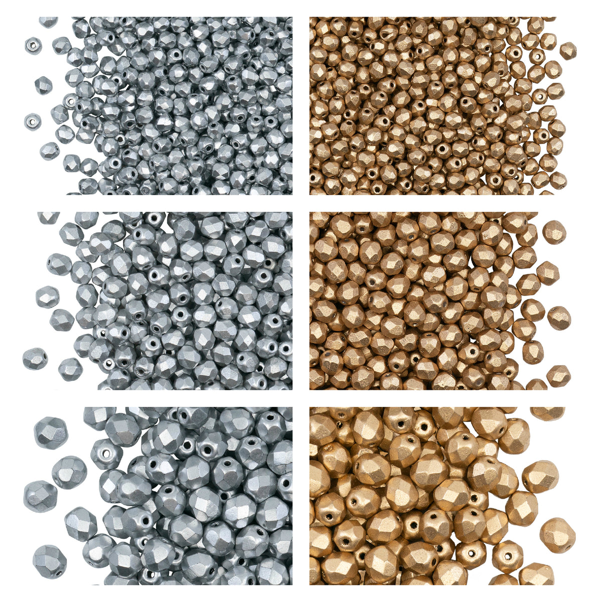 400 Perlen Fire Polished Glasperlen 3 Mm | 4 Farben Set | Tschechisches Glas Für Schmuck & Basteln