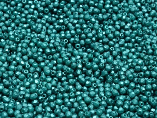 Fire Polished facettierte Glasperlen rund 2 mm Pastellgrün Tschechisches Glas  Farbe_Green