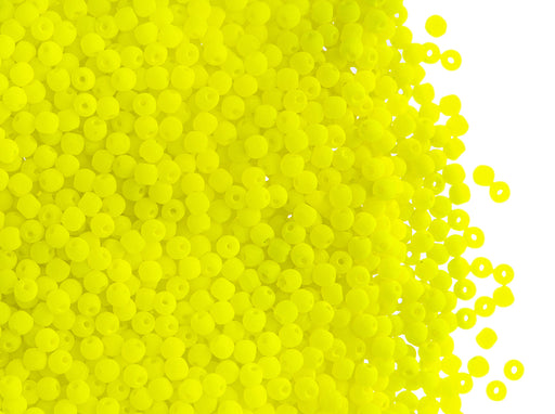 4 g Rund NEON ESTRELA Perlen 2mm, Böhmisches Glas, Gelb