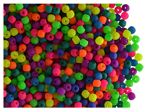 4 g Rund NEON ESTRELA Perlen 2mm, Böhmisches Glas, Mix