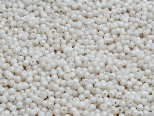 Runde Perlen 2 mm Kreideweiß Luster Tschechisches Glas  Farbe_White