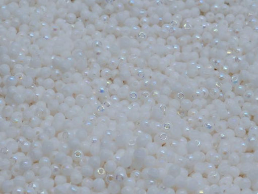 Runde Perlen 2 mm Alabaster AB Tschechisches Glas  Farbe_White Farbe_ Multicolored