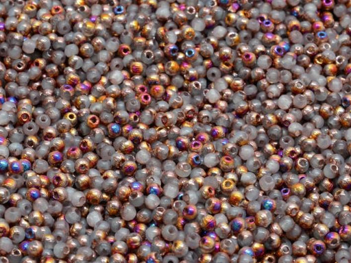 Runde Perlen 2 mm Alabaster halb Sliperit Tschechisches Glas  Farbe_Multicolored